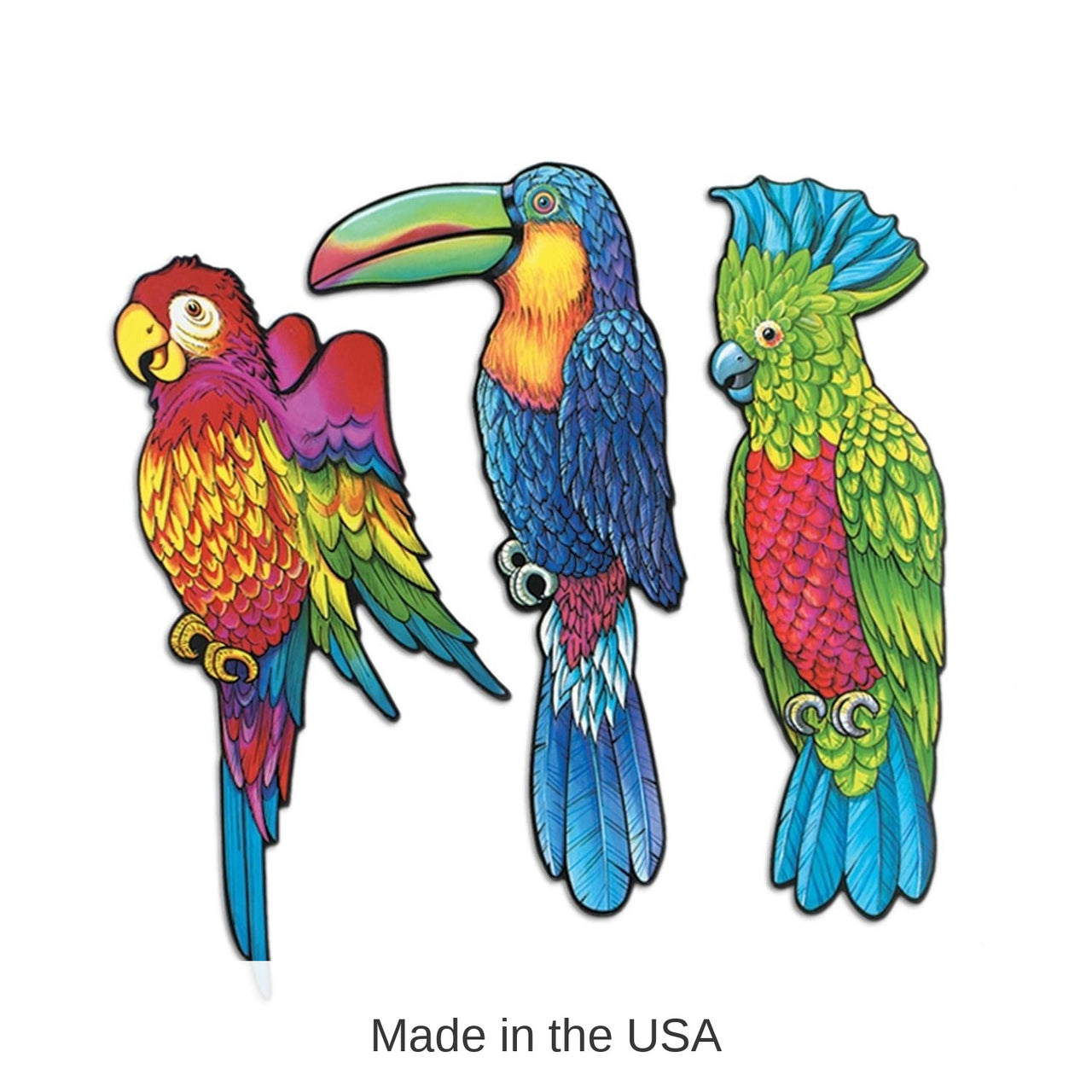 36 Pack Bulk Luau Party Exotic Bird Cutouts