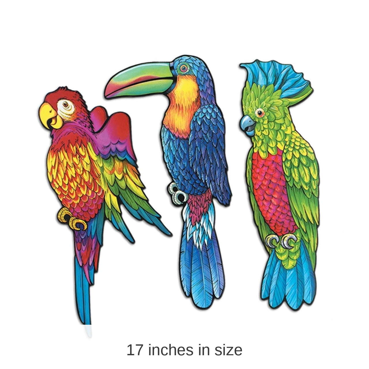 36 Pack Bulk Luau Party Exotic Bird Cutouts