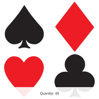 48 Pack Bulk Card Suit Party Cutouts