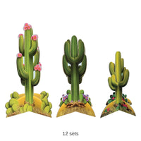 12 Pack Bulk 3-D Cactus Party Centerpieces