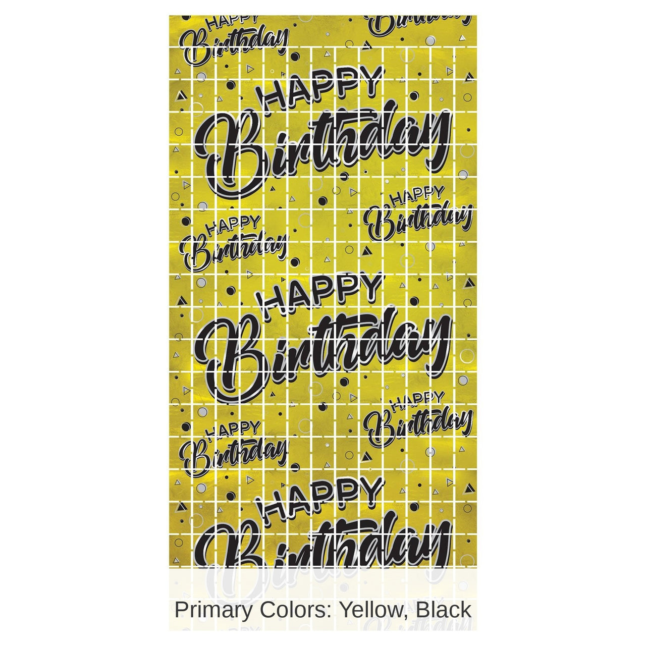 6 Pack Bulk Happy Birthday Party Metallic Square Curtain