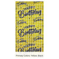 6 Pack Bulk Happy Birthday Party Metallic Square Curtain