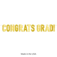 12 Pack Bulk Foil Congrats Grad! Graduation Party Streamer