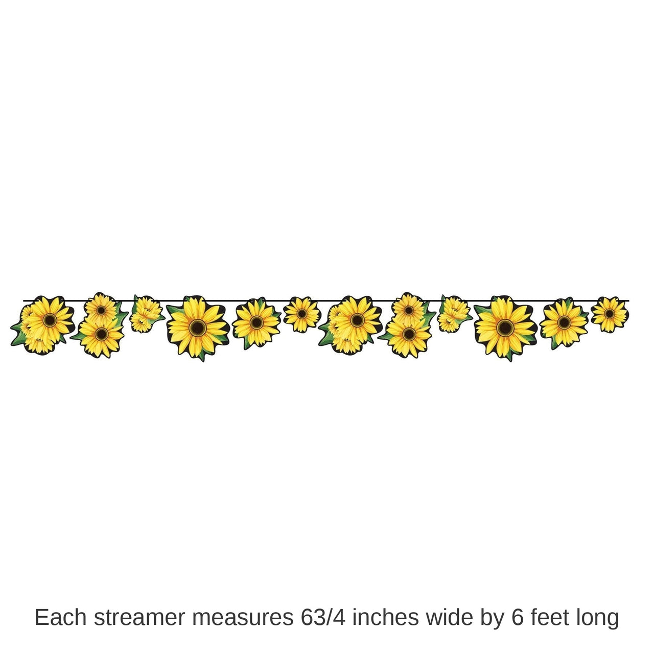 12 Pack Bulk Sunflower Party Streamer