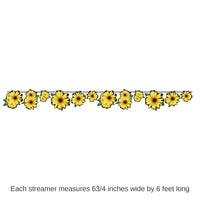 12 Pack Bulk Sunflower Party Streamer