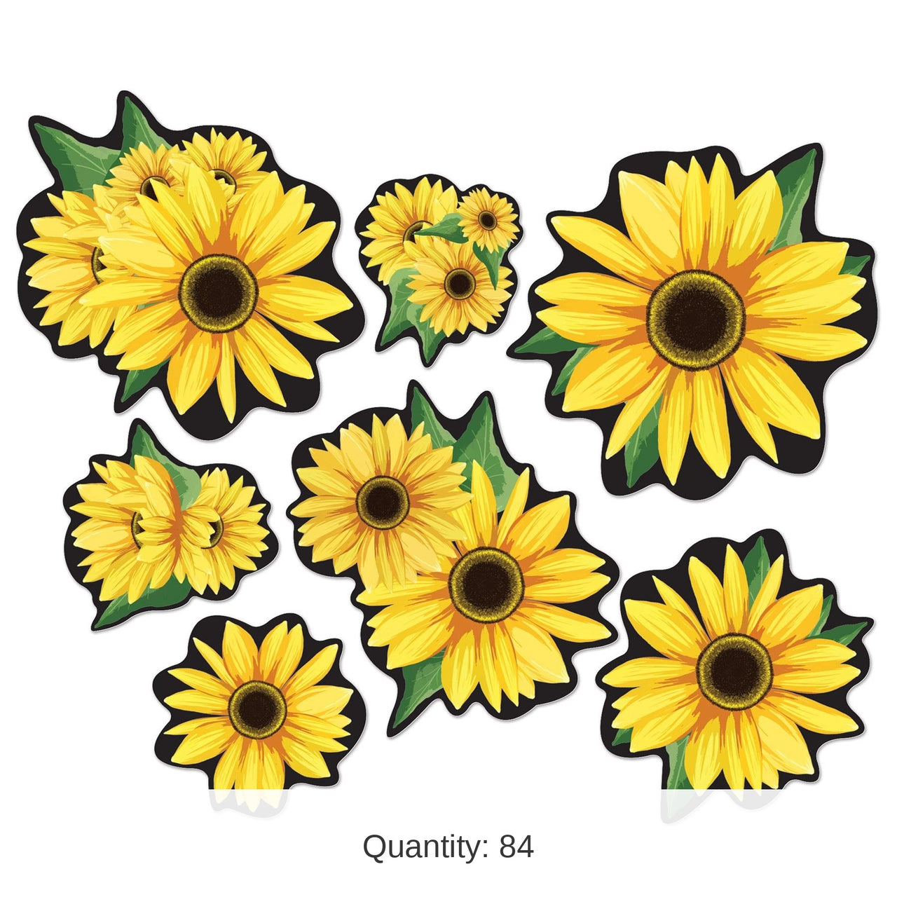 84 Piece Bulk Sunflower Party Cutouts
