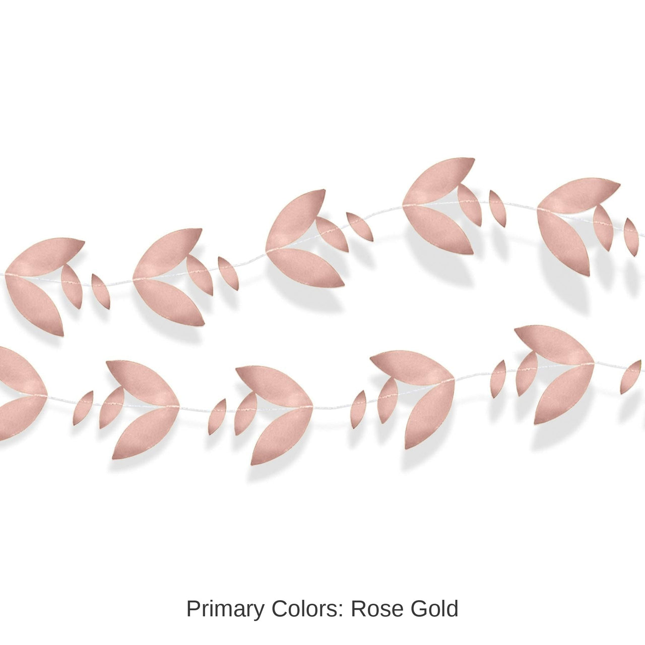 12 Pack Bulk Rose Gold Foil Leaves Party Garland