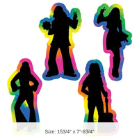 48 Piece Bulk 60's Hippie Party Silhouettes