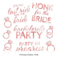 12 Pack Bulk Bachelorette Party 9 Piece Auto-Clings