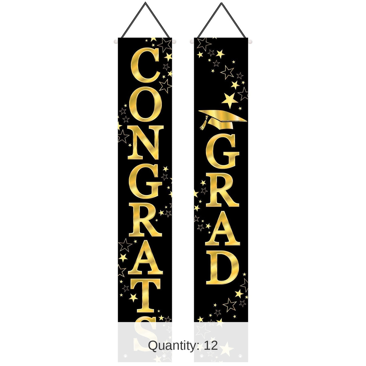12 Pack Bulk Congrats Grad Fabric Graduation Party Door Panel Set