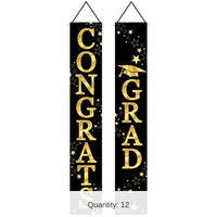 12 Pack Bulk Congrats Grad Fabric Graduation Party Door Panel Set