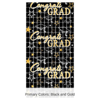6 Pack Bulk Congrats Grad Metallic Graduation Party Square Curtain