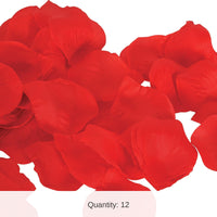 12 Pack Bulk Red Fabric Rose Petals
