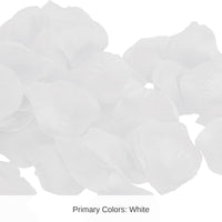 12 Pack Bulk White Fabric Rose Petals