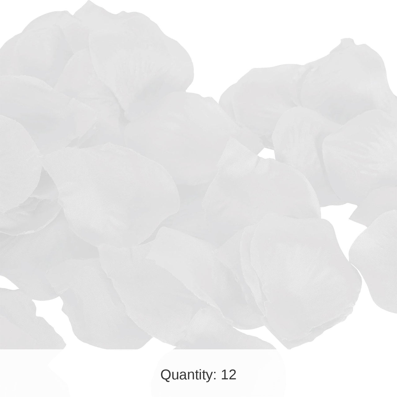 12 Pack Bulk White Fabric Rose Petals