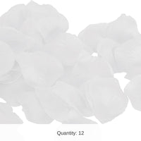 12 Pack Bulk White Fabric Rose Petals