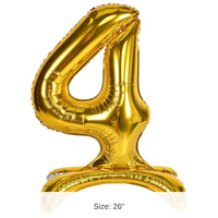 6 Pack Bulk Self-Standing Balloon Number 4