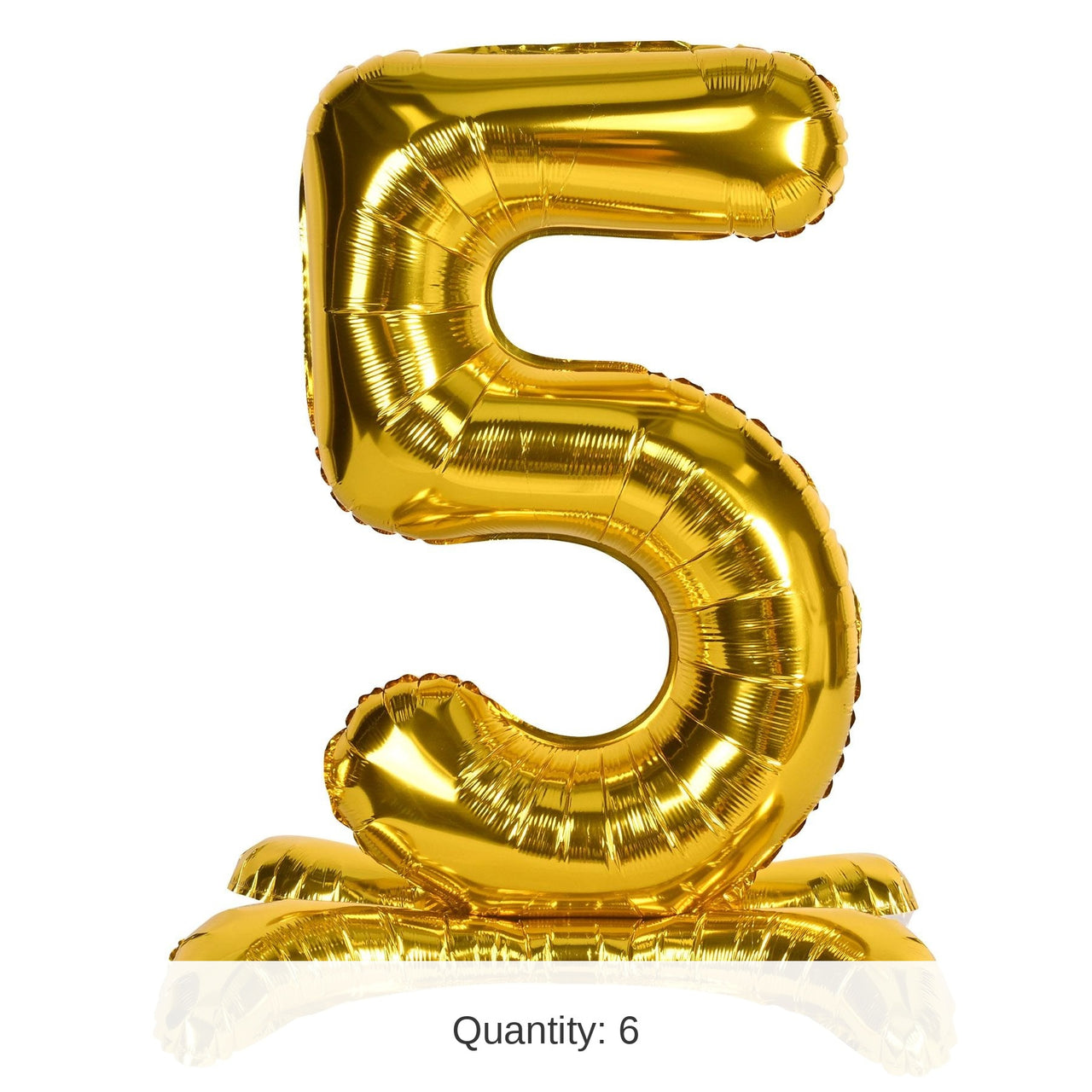 6 Pack Bulk Self-Standing Balloon Number 5