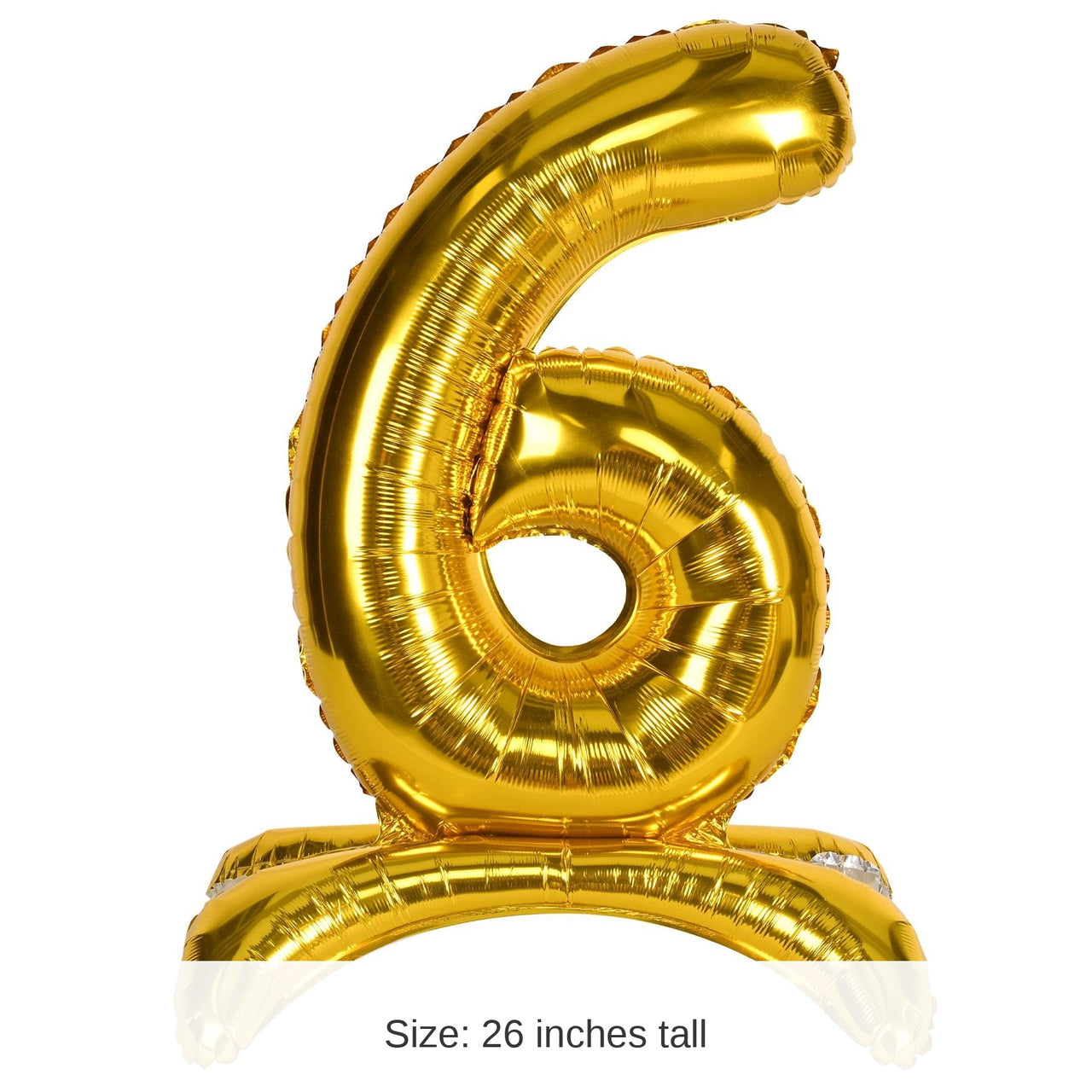 6 Pack Bulk Self-Standing Balloon Number 6