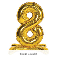 6 Pack Bulk Self-Standing Balloon Number 8