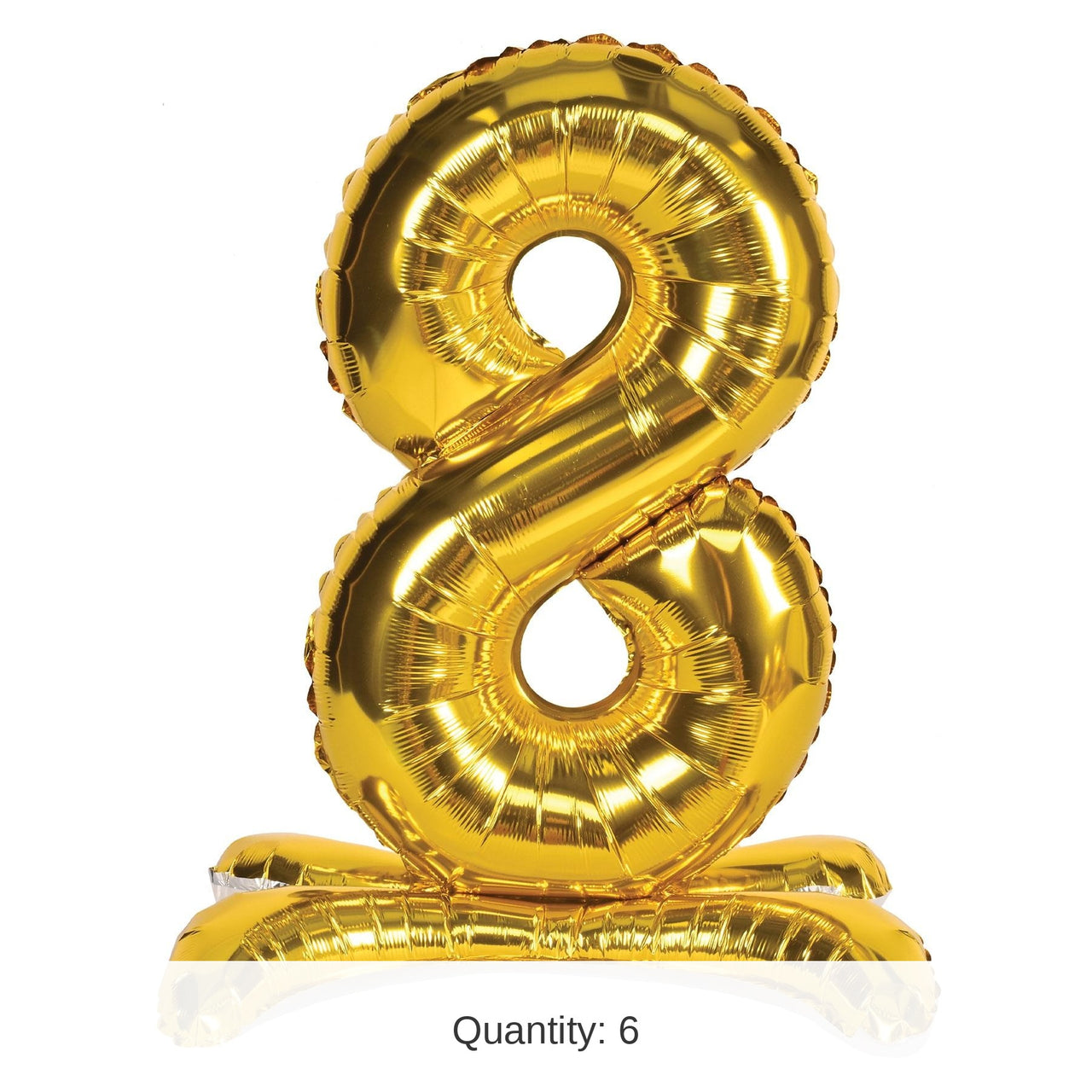 6 Pack Bulk Self-Standing Balloon Number 8