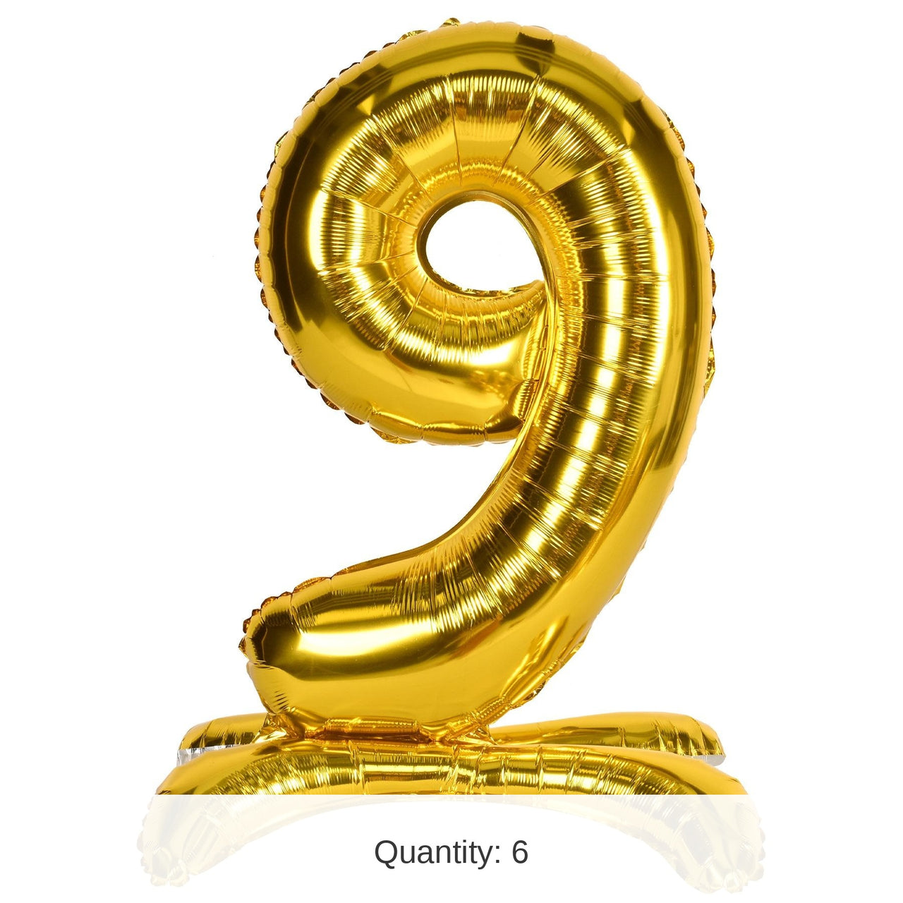 6 Pack Bulk Self-Standing Balloon Number 9