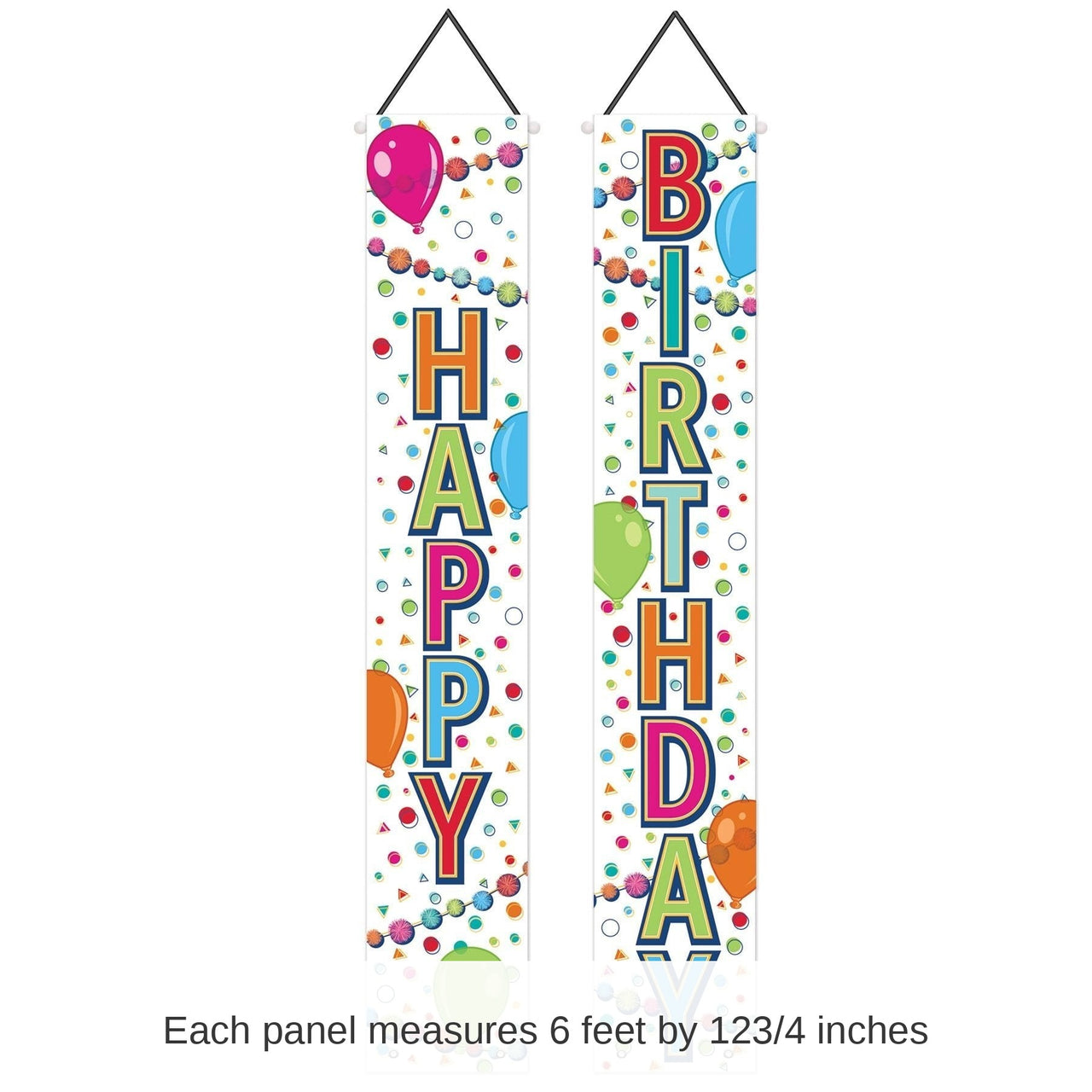 12 Pack Bulk Happy Birthday Party Fabric Door Panel Set- Multicolor