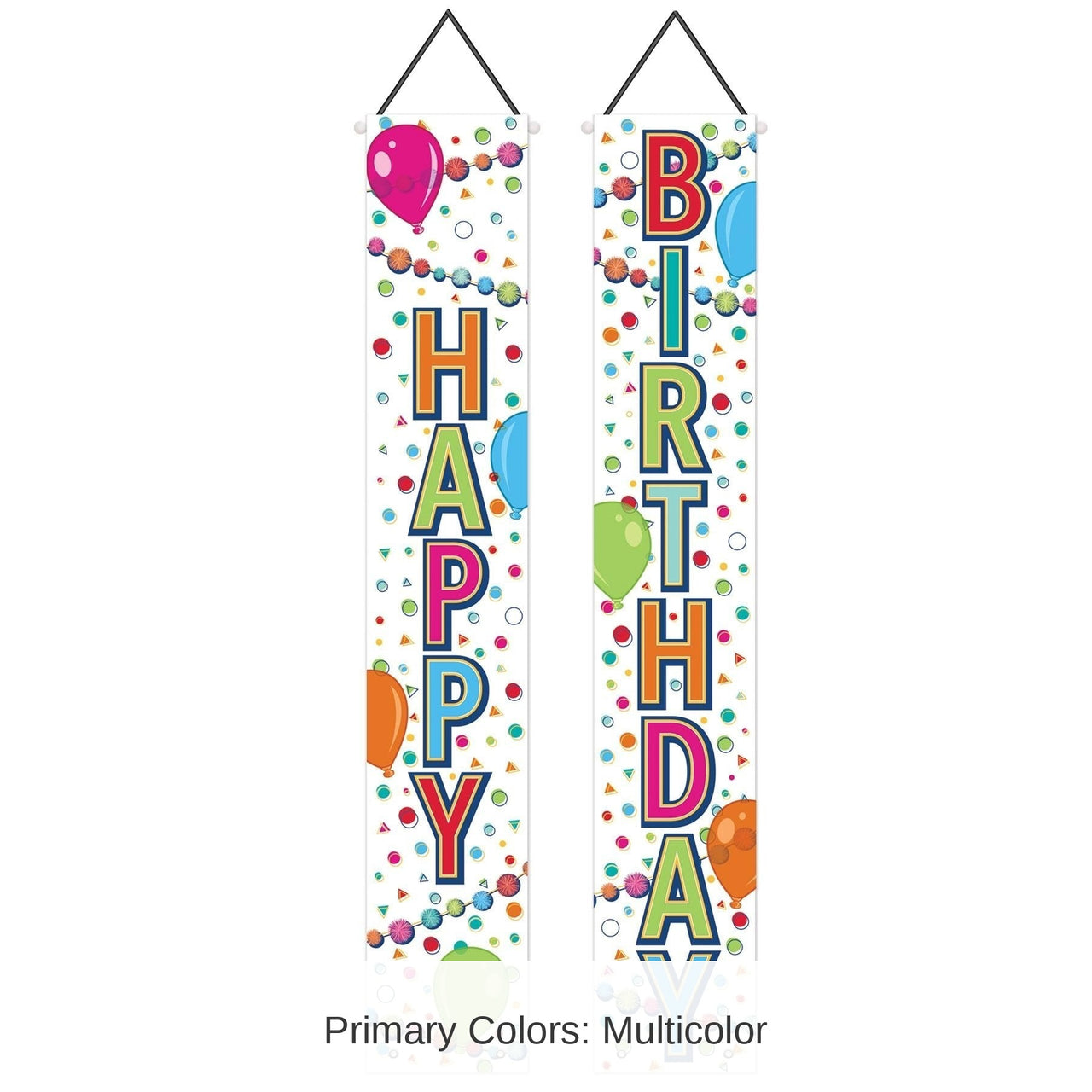 12 Pack Bulk Happy Birthday Party Fabric Door Panel Set- Multicolor