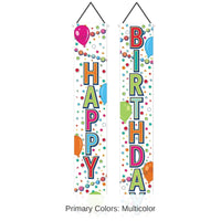 12 Pack Bulk Happy Birthday Party Fabric Door Panel Set- Multicolor