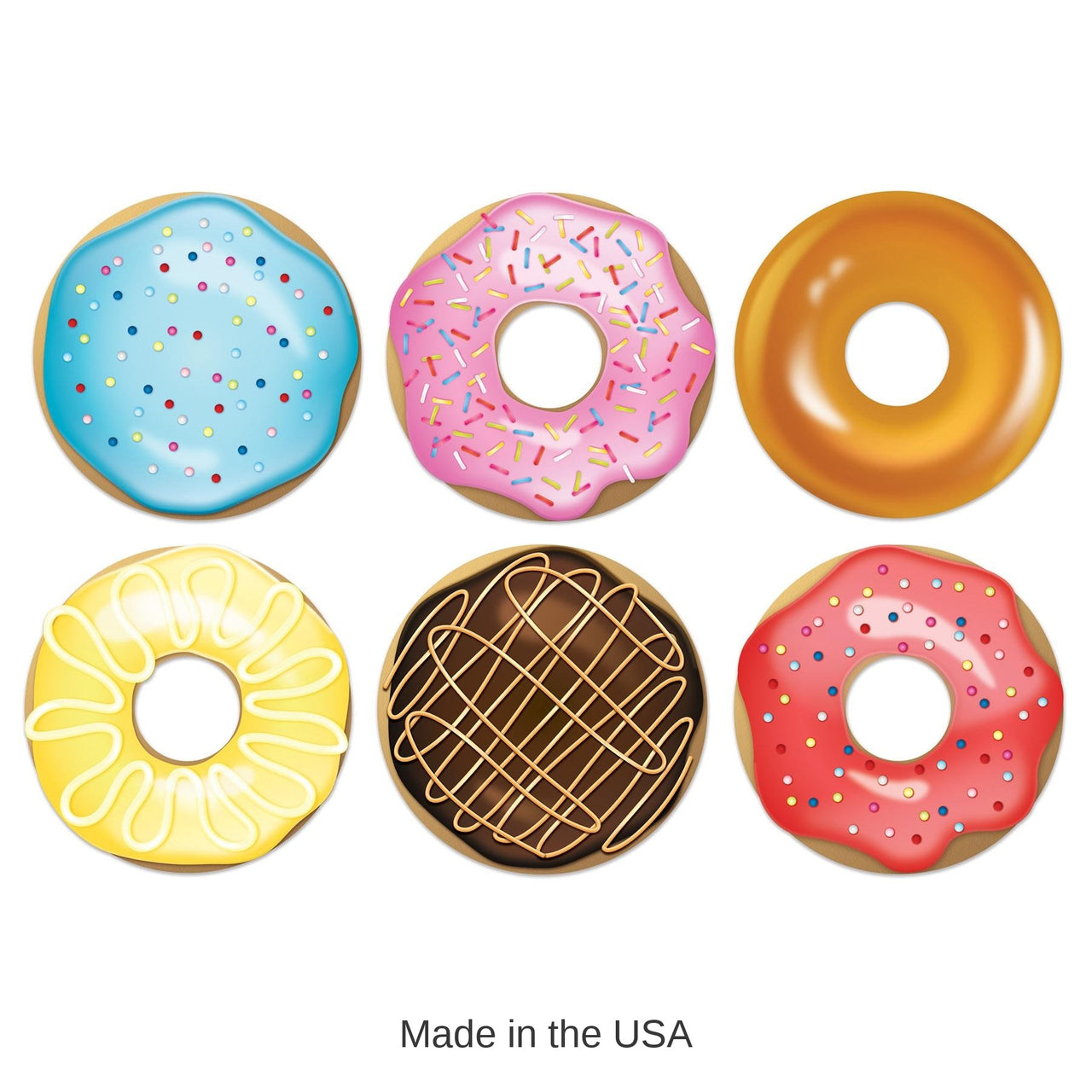 72 Pack Bulk Donut Party Cutouts