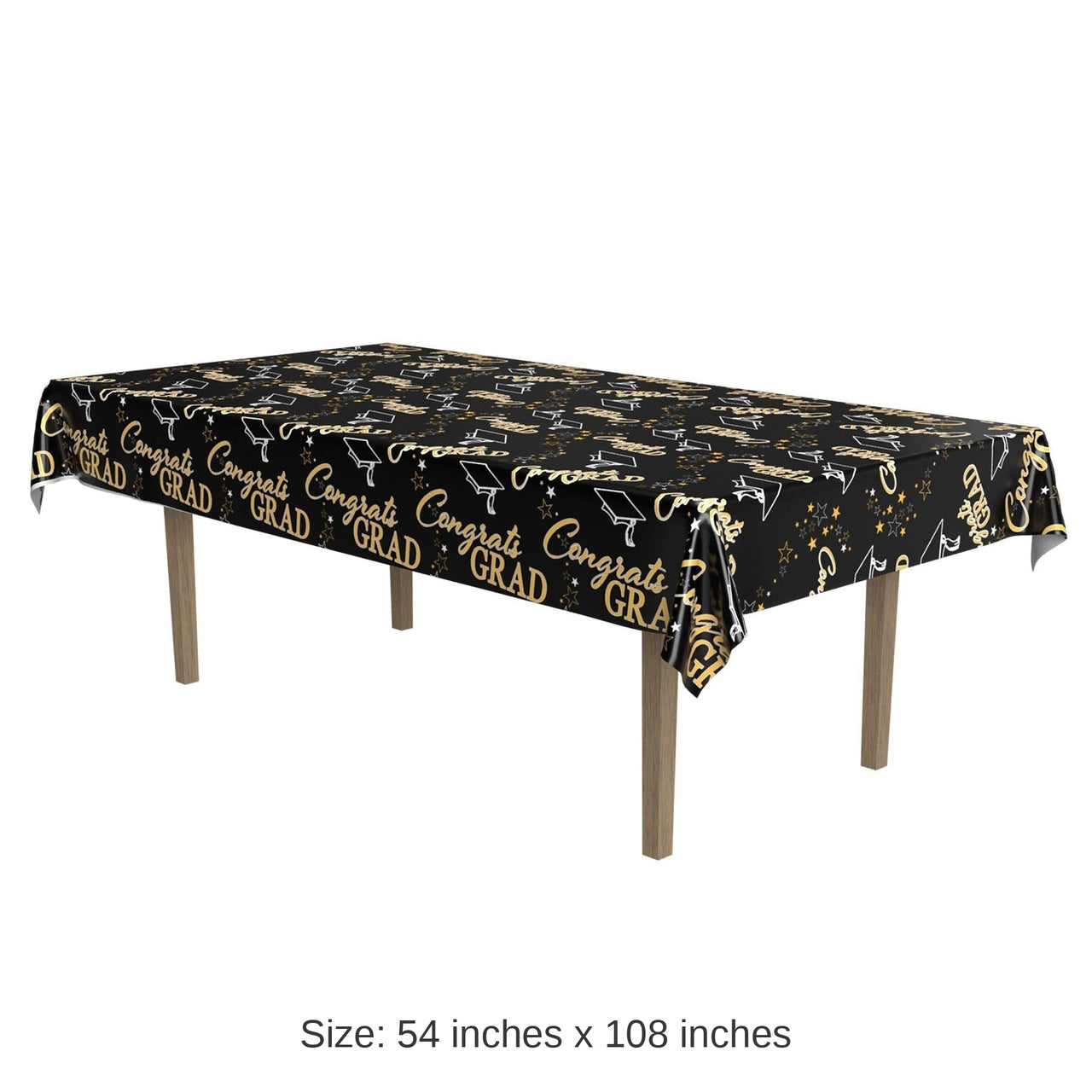 12 Pack Bulk Metallic Graduation Party Tablecover