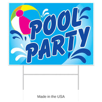 6 Pack Bulk Plastic Pool Party Yard Sign