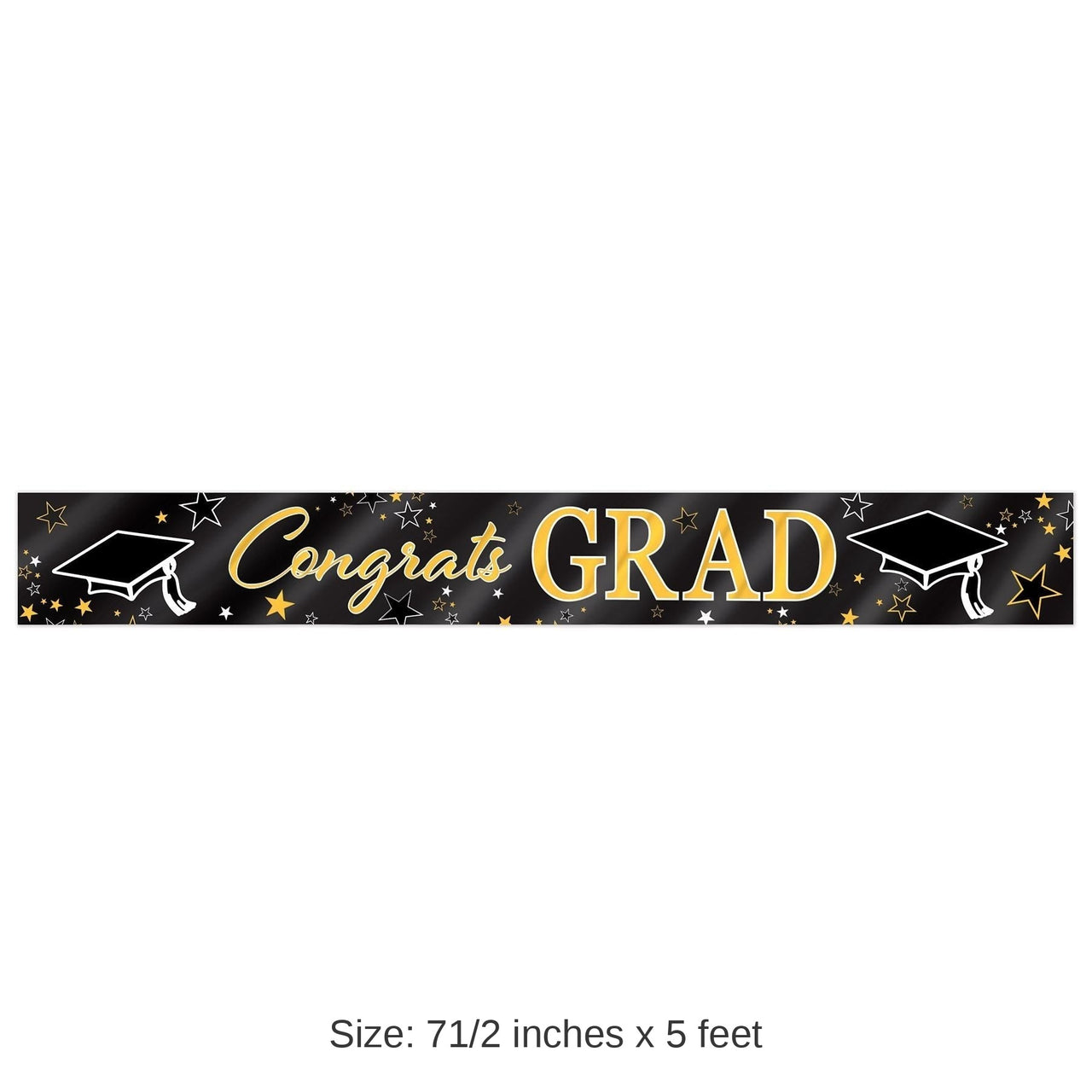 12 Pack Bulk Metallic Congrats Grad Graduation Party Banner