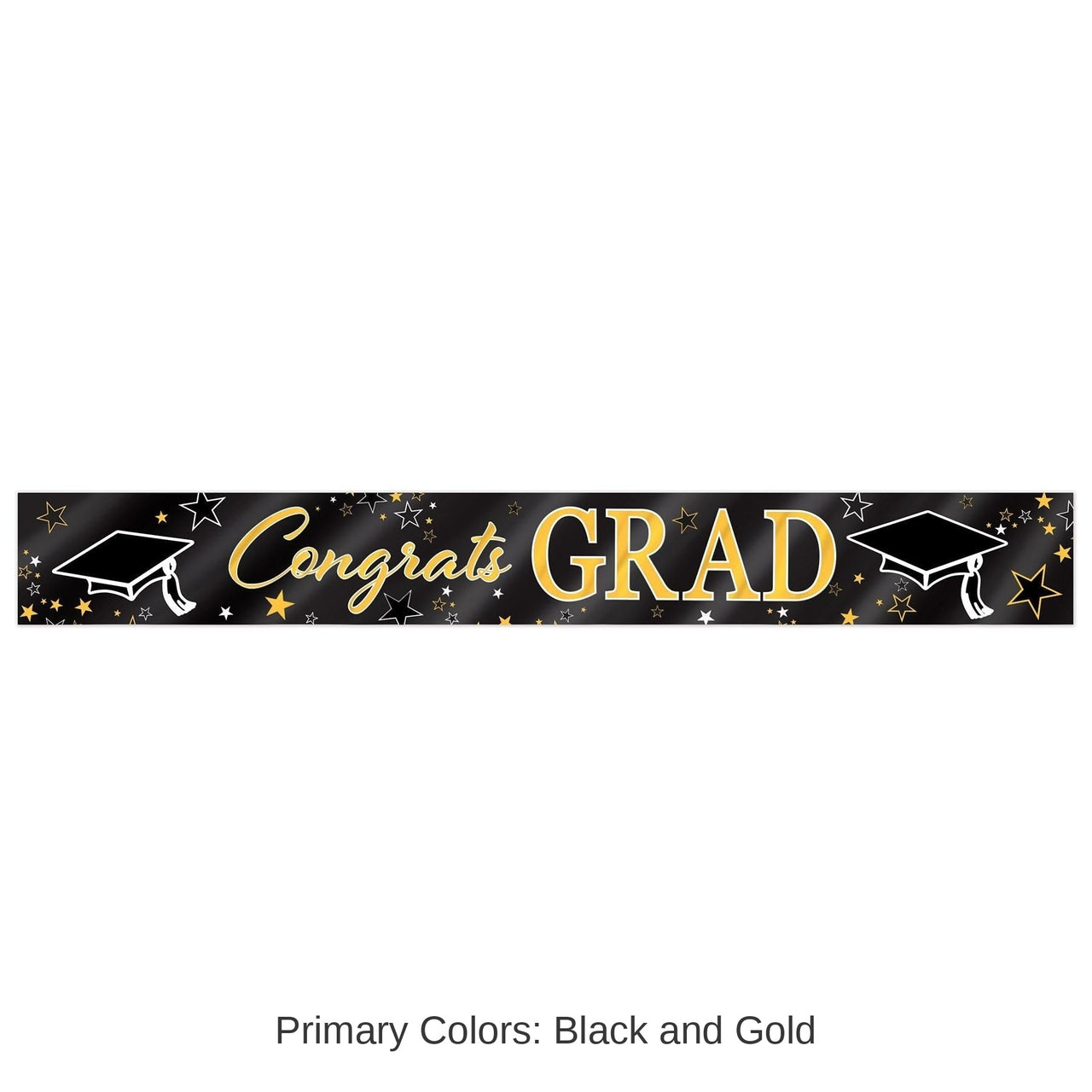 12 Pack Bulk Metallic Congrats Grad Graduation Party Banner