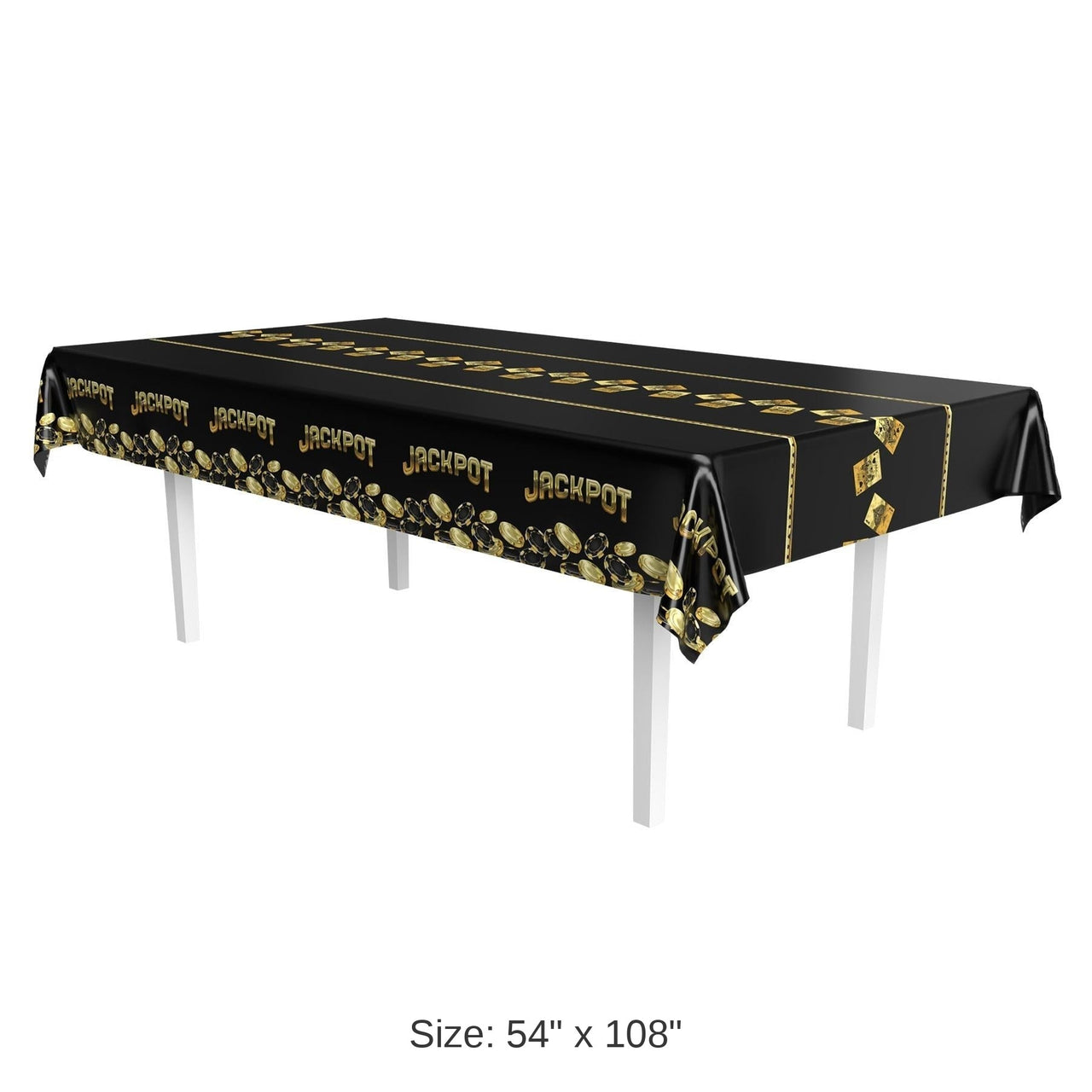 12 Pack Bulk Metallic Casino Party Tablecover