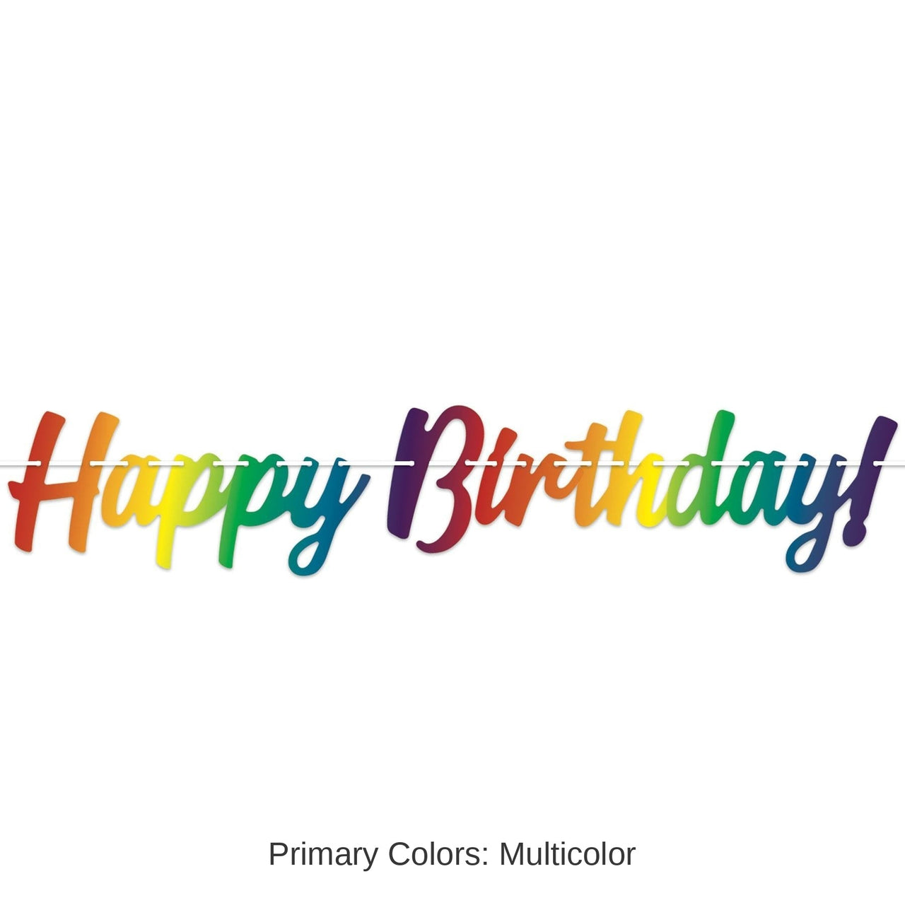 12 Pack Bulk 4 ft. Multicolor Happy Birthday Party Streamer