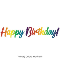 12 Pack Bulk 4 ft. Multicolor Happy Birthday Party Streamer