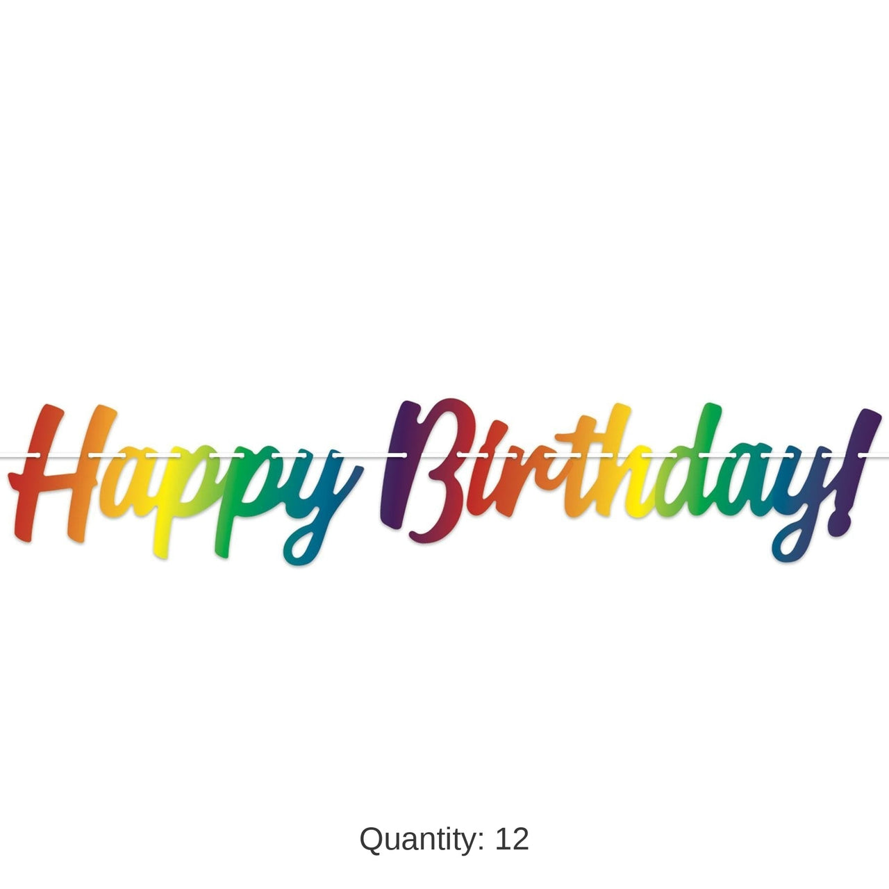 12 Pack Bulk 4 ft. Multicolor Happy Birthday Party Streamer