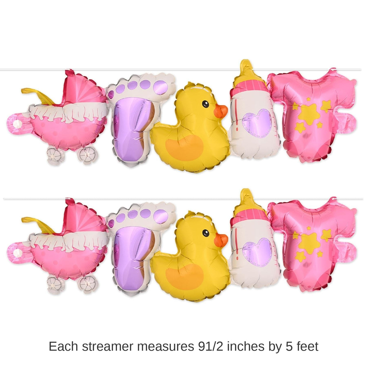 6 Pack Bulk Baby Girl Balloon Streamers