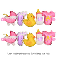 6 Pack Bulk Baby Girl Balloon Streamers