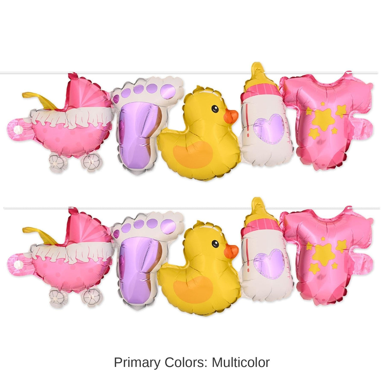 6 Pack Bulk Baby Girl Balloon Streamers