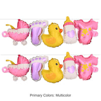6 Pack Bulk Baby Girl Balloon Streamers