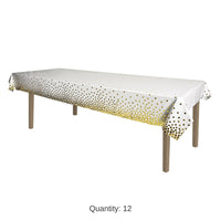 12 Pack Bulk Metallic Polka Dots Party Tablecover