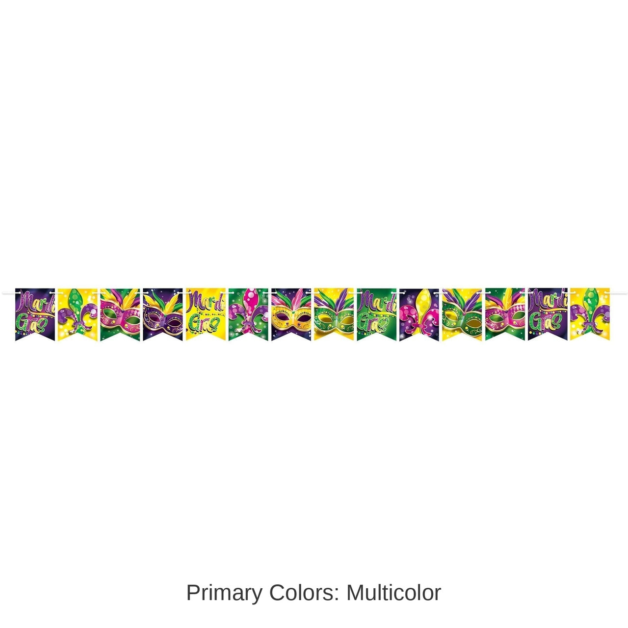 12 Pack Bulk Foil Mardi Gras Streamer