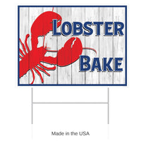 6 Pack Bulk Luau Party Plastic Lobster Bake Yard Sign