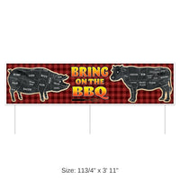 6 Pack Bulk Plastic Jumbo Bring On The BBQ Party Yard Sign