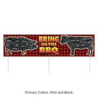 6 Pack Bulk Plastic Jumbo Bring On The BBQ Party Yard Sign