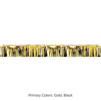 12 Pack Bulk Metallic Party Fringe Banner Gold