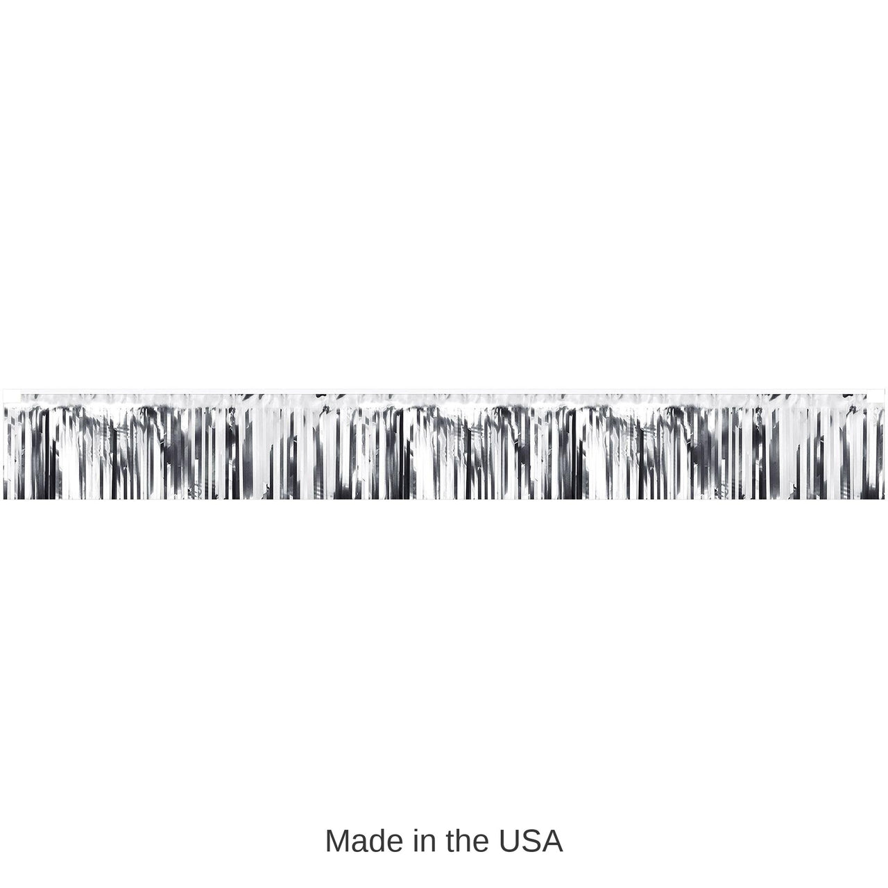12 Pack Bulk Metallic Party Fringe Banner Silver