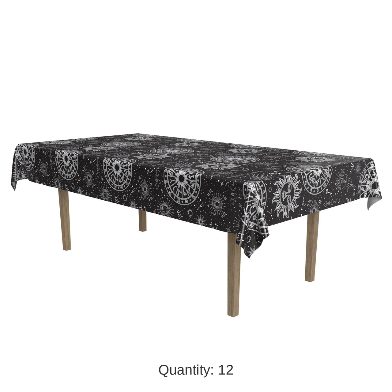 12 Pack Bulk Metallic Celestial Party Tablecover